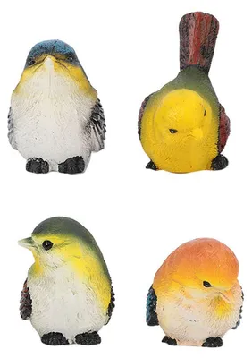 Immagine prodotto di Solidchoice - 4 statuette di uccelli colorati - Decorazioni per giardino e casa