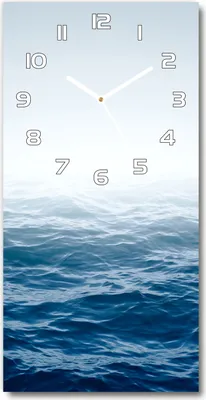 Produktbild von Wanduhr aus Glas – 30x60 cm - Glasbild - Glasuhr - Gehärtetes Glas -Meereswellen