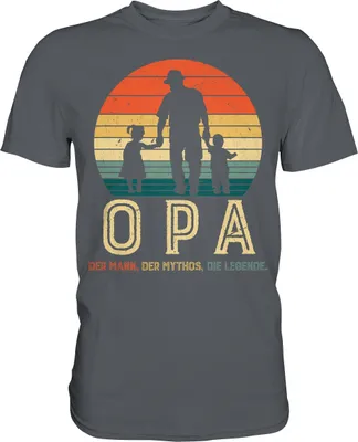Produktbild von Opa Enkel und Enkelin Großvater Papa Vater T-Shirt - Premium Shirt – Dark Grey / 3XL