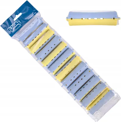 Produktbild von Ponik's Dauerwellen Wickler, Lockenwickler für Dauerwelle Set - 22 mm - 12 Stücke - Kaltwellwickler mit Rundgummilaschen, Blau Rot