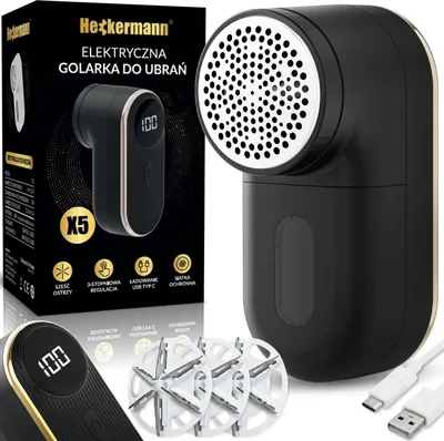 Zdjęcie produktu dla Elektryczna golarka do ubrań Heckermann X5 Czarna