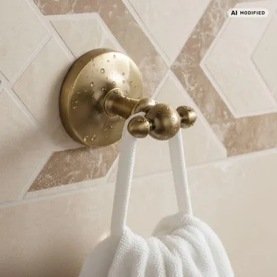 Image de Support de serviette Nostalgie en laiton bronze - Accessoire de salle de bain