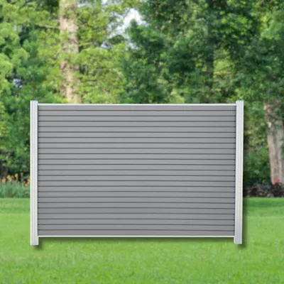 Produktbild von WPC Zaun Sichtschutzzaun Sichtschutz Rhombus Grau Komplettset 180x125 cm 6 Zäune + 7 Pfosten