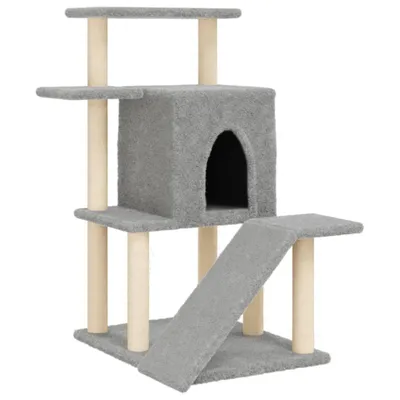Produktbild von vidaXL Kratzbaum mit Sisal-Kratzsäulen Hellgrau 97 cm