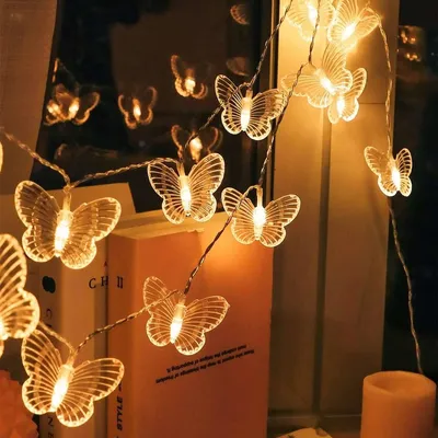 Lichterkette 20 LED Schmetterlinge 3 m warmweiß batteriebetrieben