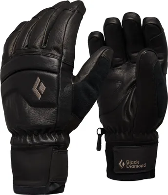 Schwarze Skihandschuhe "Spark Gloves" von Black Diamond; mit einem robusten Design und flexiblen Fingern.