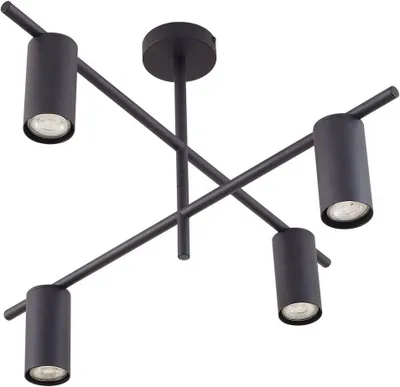 Immagine prodotto di Plafoniera Lindby Marilou, nera, a 4 luci, Ø 70 cm