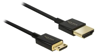 Image de Delock Kabel High Speed HDMI mit Ethernet - HDMI-A Stecker > HDMI Mini-C Stecker 3D 4K 3 m Aktiv Slim High Quality