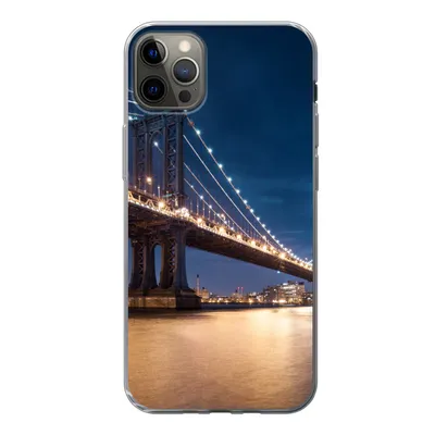 Produktbild von MuchoWow® Handyhülle Schutzhülle Hülle für iPhone 13 Pro Max New York - Manhattan - Mond Silikon Softcase Handy Hülle - Mobiltelefon