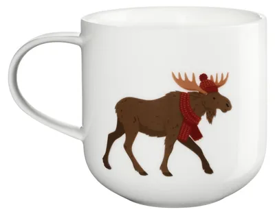 Produktbild von ASA xmas Henkelbecher Moose weiß 0,4l