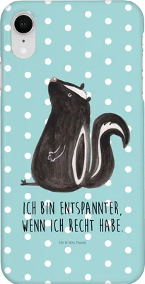 Produktbild von Mr. & Mrs. Panda Iphone XR Handyhülle Stinktier Sitzen - Türkis Pastell - Geschenk, Spruch, Handy Case, Premium Kunststoff, Raubtier, Büro, Stinker, Wildtier