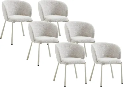 Produktbild von Stuhl 6er-Set - Tweedstoff & Metall - Creme - SIJOLA