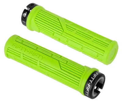 Obrázek produktu pro Rukojeti na kolo, MTB, systém uchycení "lock-on", měkké, protiskluzové, zelené, pro řídítka o průměru 20-23 mm