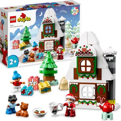 Produktbild von LEGO 10976 DUPLO Lebkuchenhaus mit Weihnachtsmann Figur, Weihnachtshaus-Spielzeug, Geschenk für Kleinkinder ab 2 Jahren, Bausteine, Lernspielzeug für Mädchen und Jungen