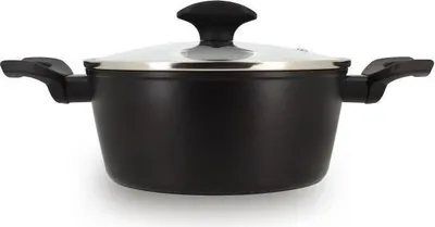 Obrázok produktu pre Hrniec Menastyl, 20 cm, kované hliníkové, nepriľnavý povrch, čierny, pre všetky typy sporákov vrátane indukčných