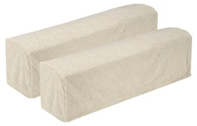 Armlehnenbezüge 2er-Pack, 90x20x25 cm, Stretch, Creme