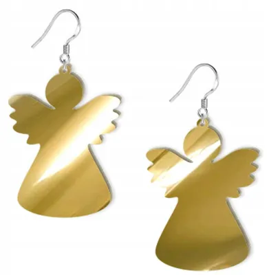 Produktbild von Enter-Tom Weihnachts-Ohrringe goldfarben spiegelnde Engel