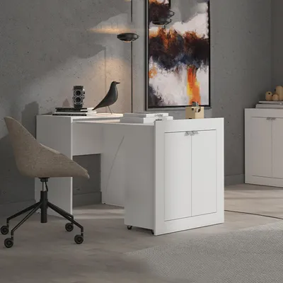 Immagine prodotto di Keylon - Scrivania, 72x47x79h cm Bianco Opaco, 2 Ripiani