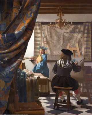 Produktbild von Johannes Vermeer Kunstdruck Bild - Die Malkunst, 1666 (50 x 40 cm)
