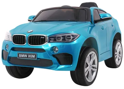 Image de Voiture Électrique Pour Enfants Bmw X6M Peinture Bleue + Télécommande + Eva + Démarrage Lent + Audio + Led