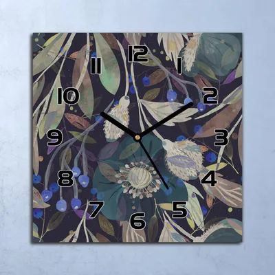 Produktbild von Wanduhr Echt-Glas-Küchenuhr Bergasche Nacht Quarz Lautlos 30x30 Deko Bilder