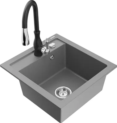 Image de Evier Vitogranite 1 bac avec mitigeur Savita, gris (6503-71-672601-70)