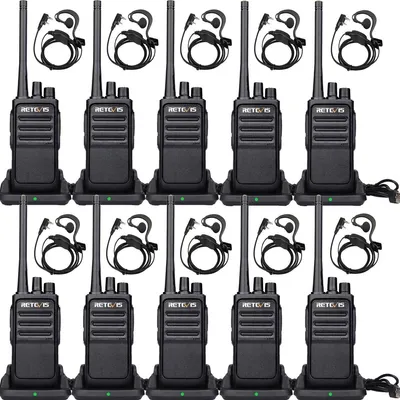 Produktbild von Retevis RT617 Funkgeräte, Walkie Talkie mit Headset, PMR446 Lizenzfrei, 16 Kanäle, CTCSS/DCS, VOX, Funkgeräte Set mit USB Ladeschale für Schule, Baustelle, Supermarkt, Sicherheit (5 Paar)