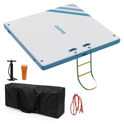 Produktbild von Aufblasbare Schwimminsel - Luftdock Wasserplattform - Rutschfeste Oberfläche - PVC - 180x150 cm - Für Pool See Meer - Blau