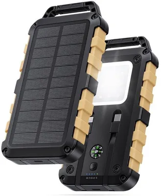 Obrázek produktu pro WOWMVP Solární powerbanka 26800mAh, PD22.5W, přenosná solární nabíječka USB-C, externí baterie, vhodná pro venkovní použití, vodotěsná, s LED světlem