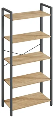 Immagine prodotto di Libreria a 5 ripiani Industrial in Rovere Sonoma e Acciaio