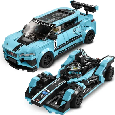Produktbild von LEGO 76898 Speed Champions Formula E Panasonic Jaguar Racing GEN2 car & Jaguar I-PACE eTROPHY, Formel 1 Modellautos, Rennautos, Kinderspielzeug