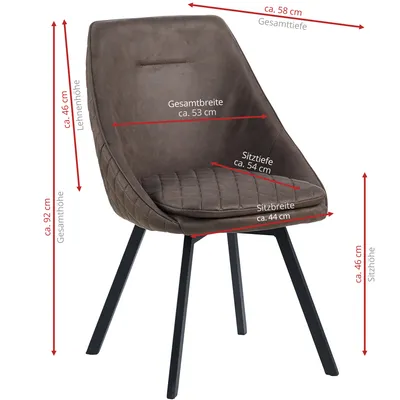 Produktbild von Essstuhl Esszimmerstuhl Designstühle Kunstlederbezug in Antik Optik Küchenstuhl, Farbe:Kaffeebraun, Menge:2 St.