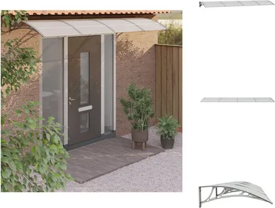 Obrázok produktu pre vidaXL Strieška na dvere sivá a transparentná 350x80 cm polykarbonát - Markízy