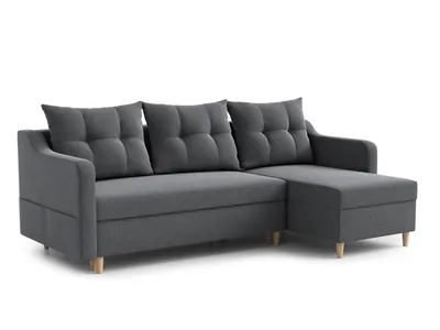 Image de AX LIVING Canapé d'angle convertible Balerno 224 cm – Design élégant en graphite