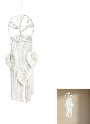 Dromenvanger Lebensbaum handgewebt Wanddeko 20x80 cm