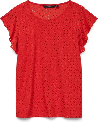 Produktbild von VERO MODA Shirt Bluse mit Lochmuster und Flügelärmeln Größe: M