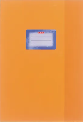 Produktbild von 5 Herlitz Heftumschläge / Hefthüllen DIN A4 / Baststruktur / Farbe: orange