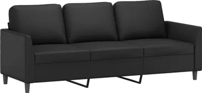 Produktbild von vidaXL 3-Sitzer-Sofa Schwarz 180 cm Kunstleder
