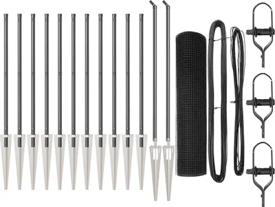 Produktbild von 13 Stück Zaunpfosten Grau, 80 cm Höhe, 3,2 cm Breite, pulverbeschichtet