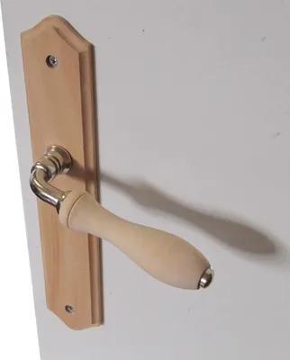 Image de 2 poignées de porte Bois sans trou, bois entraxe 195 mm