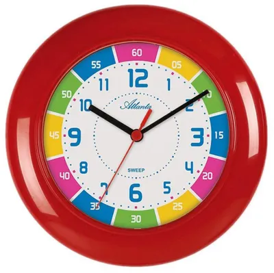 Produktbild von Kinderwanduhr - Kein Ticken Rot Lernuhr 26691