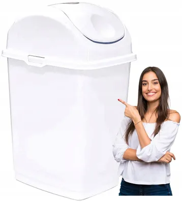Obrázek produktu pro Katex Slim 10l Odpadkový koš s výklopným víkem bílý