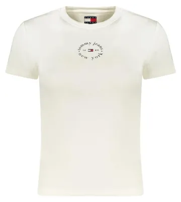 Produktbild von Damen Kurzarm T-Shirt in Weiß mit Rundhals und Logo-Print
