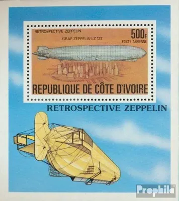 Produktbild von Briefmarken Elfenbeinküste 1977 Mi Block8 (kompl.Ausg.) postfrisch Luftschiffe