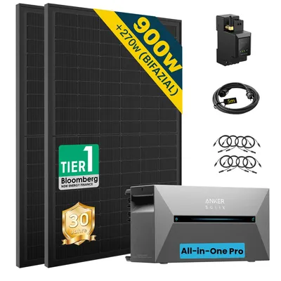 Produktbild von Balkonkraftwerk mit Speicher Anker Solix Solarbank 2 E1600 PRO, 900W