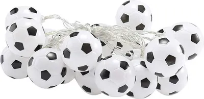 Obrázek produktu pro 3M Fotbalová pohádková světla 20 LED teplé bílé noční světlo pro vnitřní použití, fotbal, venkovní, pohádková světla, zahradní doplněk, tvarované lanové světlo, domácí dekorace, osvětlení pro světové fotbalové oslavy, doplněk do ložnice