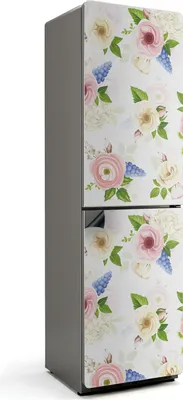 Zdjęcie produktu dla Kwiatowy wzór w pastelowych kolorach - Magnetyczna osłona lodówki - Magnetyczna folia dekoracyjna do kuchni - Magnetyczna dekoracja lodówki - Samoprzylepna tablica magnetyczna - Folia magnetyczna na drzwi lodówki - 60x205 cm