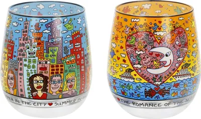 Produktbild von Goebel Porzellan 2er Set Windlichter Glas 8,5 x 9,5cm James Rizzi