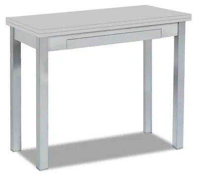 Küchentisch Buchstil, Metall, Grau, 80x40 cm