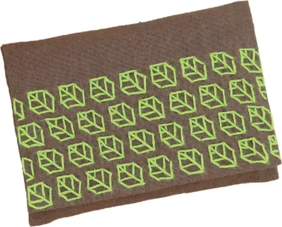 Produktbild von Olympus Hitomezashi Sashiko Stickpackung "Taschentuchhülle Braun", Stoff bedruckt, 9x13cm, Original aus Japan